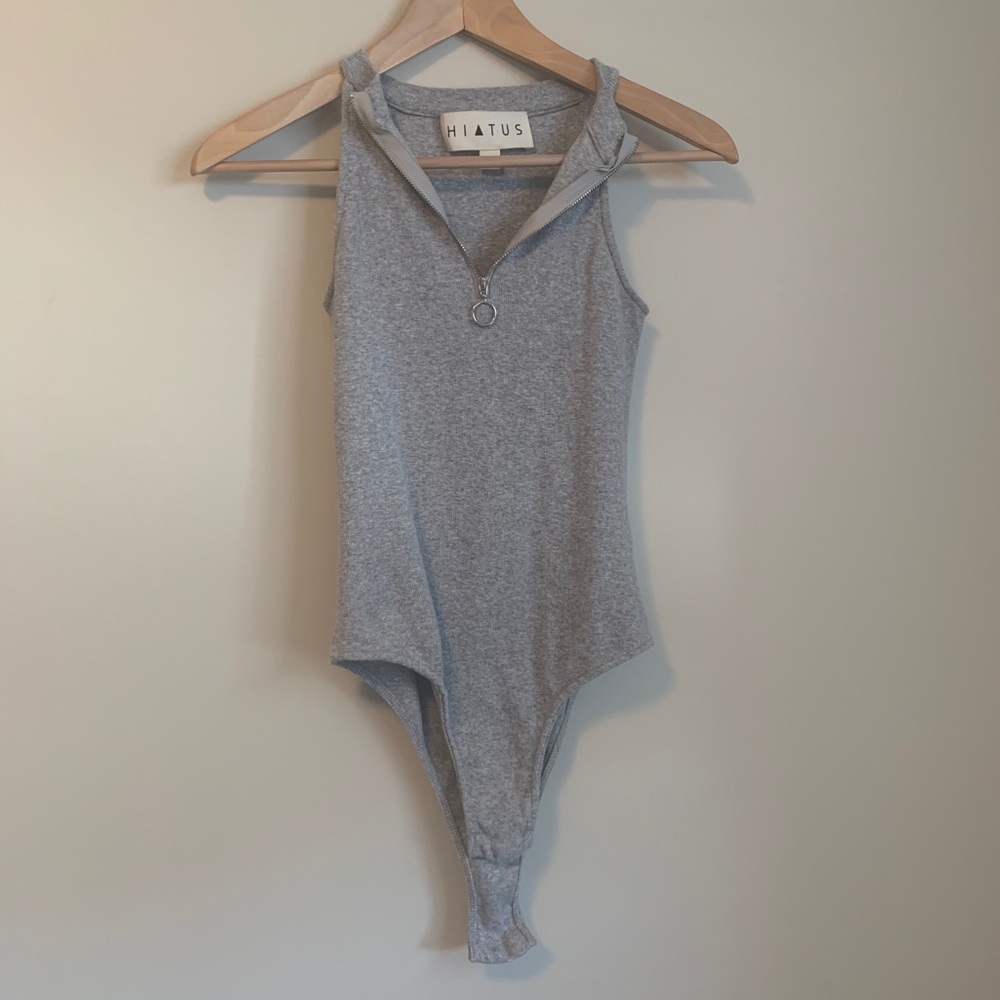 Grey Ribbed Bodysuit - Picture 2 of 5